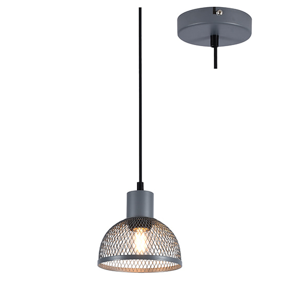 Iron Mesh Pendant Grey E27
