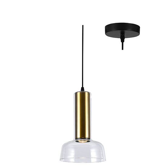 Zenith Glass Pendant Brass GU10 LED