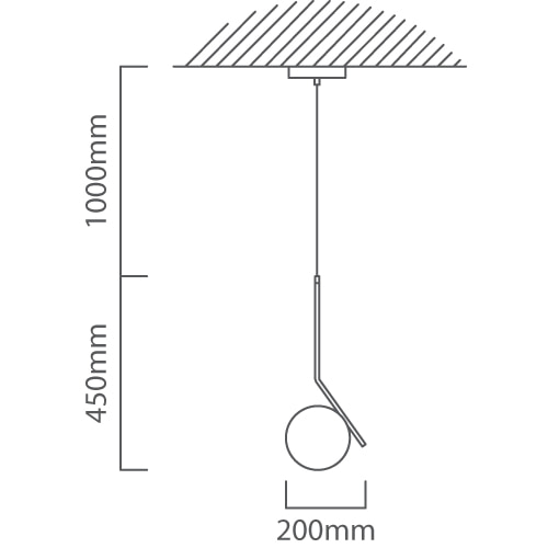 Balance Pendant Black & White E27, Dimension drawing (CAD)
