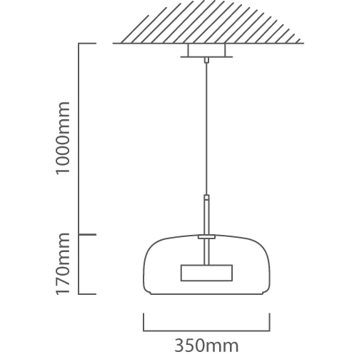 The Pillbox Pendant Coffee LED, Dimension drawing (CAD)