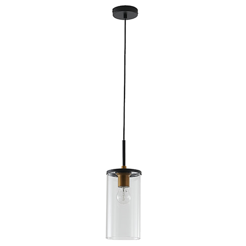 Pendant 130mm Clear Glass Black & Bronze E27