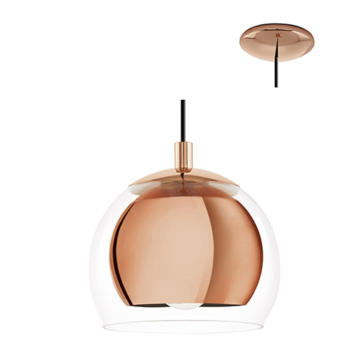 Rocamar Pendant 190mm Copper E27