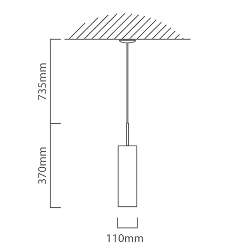 Troy3 1LT Pendant Satin Chrome E27, Dimension drawing (CAD)