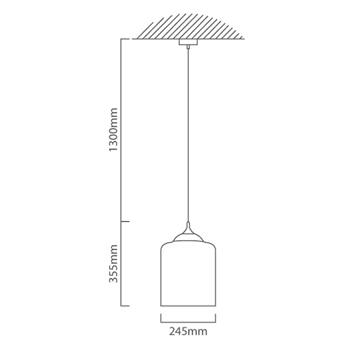 Elixir Pendant 245mm Champagne E27, Dimension drawing (CAD)