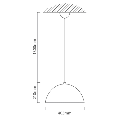 Modernica Pendant 400mm Black E27, Dimension drawing (CAD)