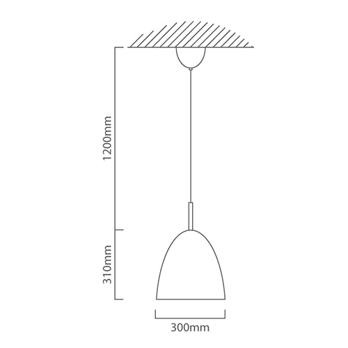Modernica Pendant 300mm White E27, Dimension drawing (CAD)