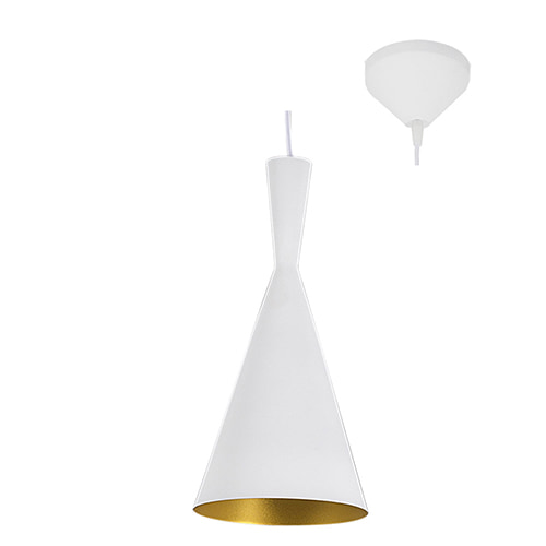 Industria Pendant 190mm White & Gold E27