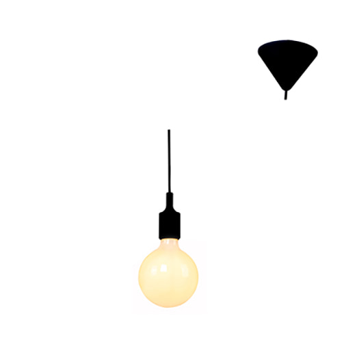 Silicone Pendant Black E27
