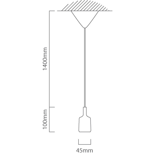Silicone Pendant Black E27, Dimension drawing (CAD)