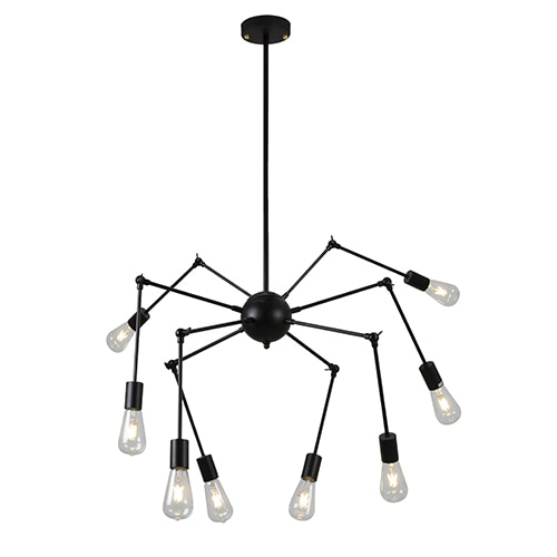 Spider 8LT Pendant 900mm Black E27