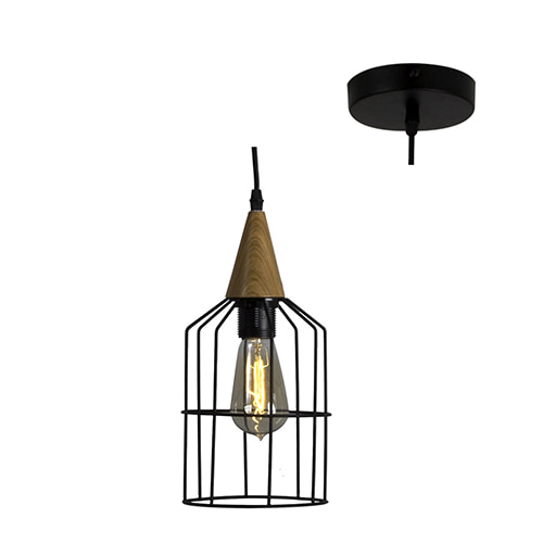 Vibrato Pendant 125mm Black E27