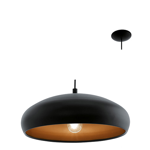 Mogano1 Pendant 400mm Black & Copper E27