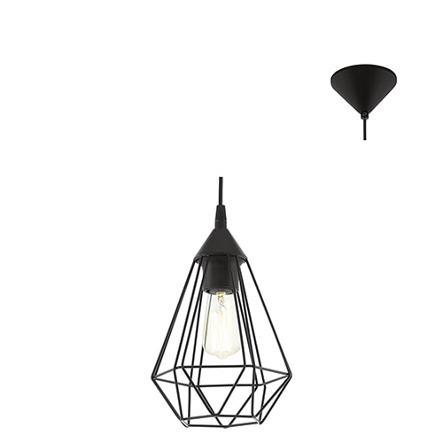 Tarbes Pendant 175mm Black E27