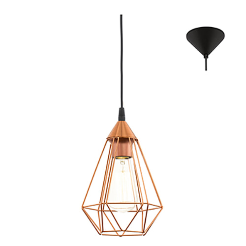 Tarbes Pendant 175mm Copper E27