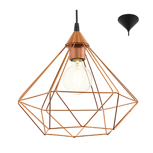 Tarbes Pendant 325mm Copper E27