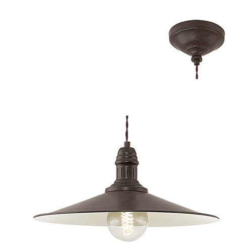 Stockbury 1LT Pendant 360mm Antique Brown E27