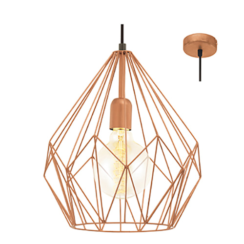 Carlton Pendant 300mm Copper E27
