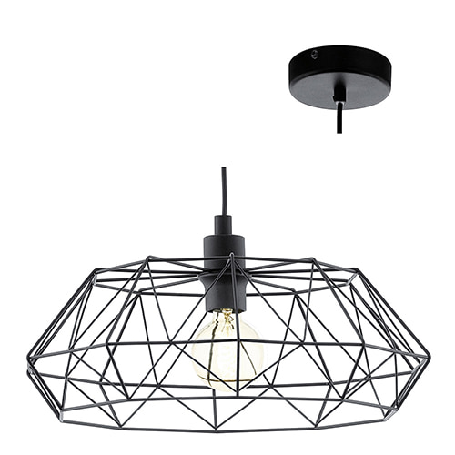 Carlton2 Pendant 455mm Black E27