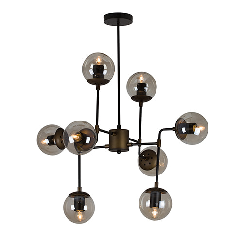 Harrington 8LT Pendant 800mm Black & Brass