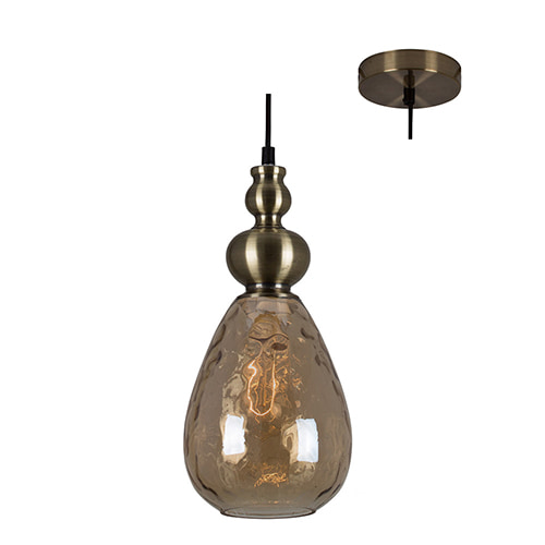 Victoria Pendant 160mm Amber Glass E27