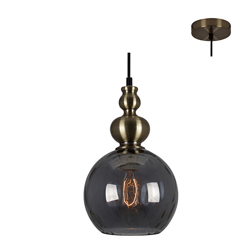 Victoria Pendant 190mm Smoky Glass E27
