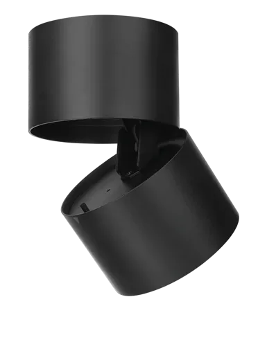 25W Pakman 3CCT 3/4/6000K LED Tiltable Surface Mount Downlight Black, view 3
