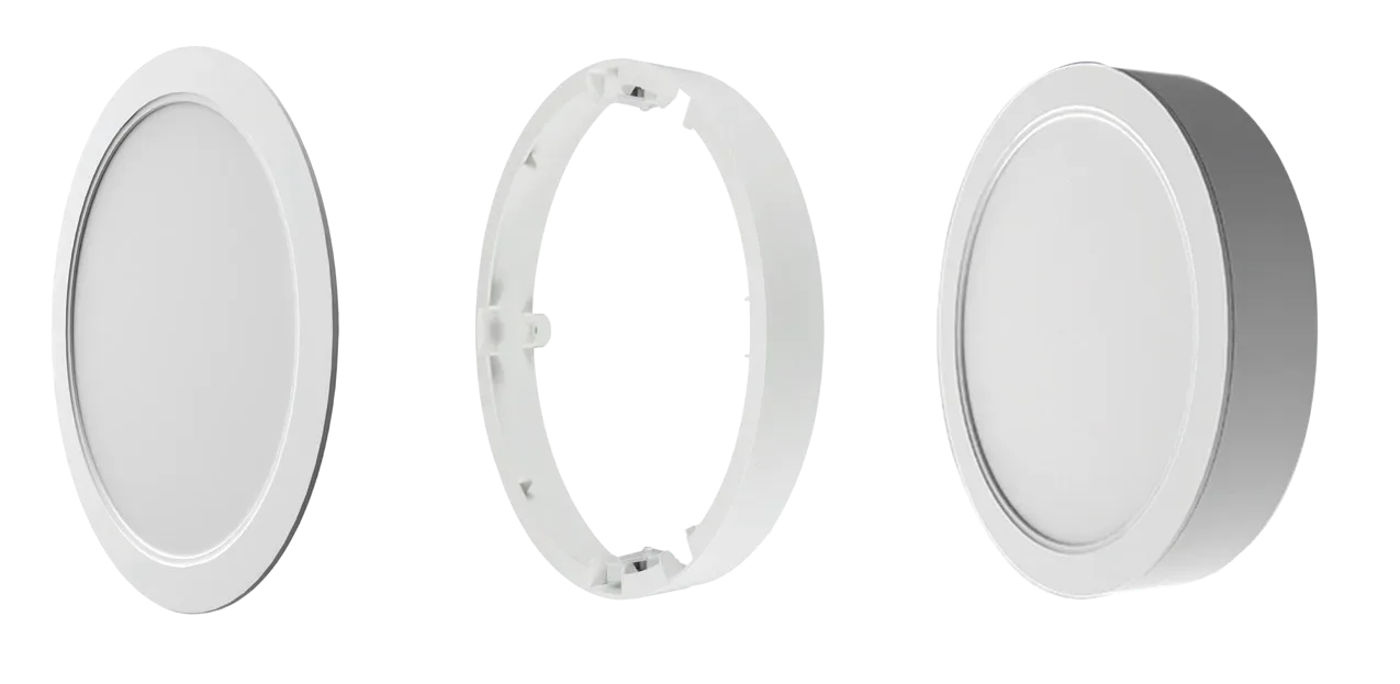 12W Luka 3CCT Backlit Recessed Round Panel White, view 3