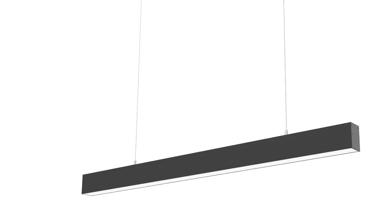 Nyle Linkable 5075 Linear 4ft 20/30/40W 3CCT >160lm/W Louver 80D UGR<19 - Black+B, view 2