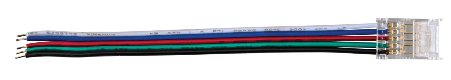FAST Connector 10cm tails to RGBW strip, 10mm (5-pin)