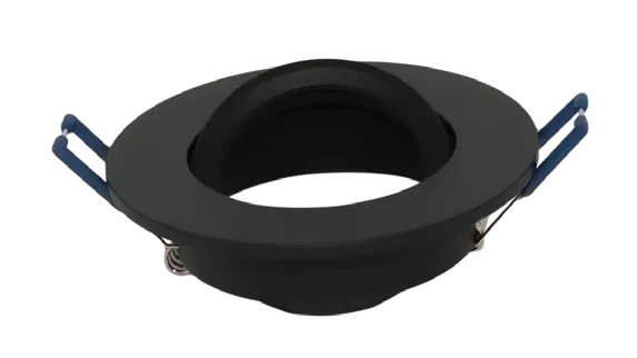 GU10 CNC Aluminium Fixture Black Flat Top Tilt