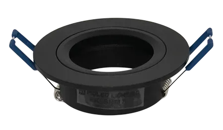 GU10 CNC Aluminium Fixture Black Flat Top Fixed