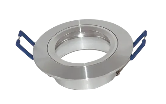 GU10 CNC Aluminium Fixture Silver Bevelled Fixed