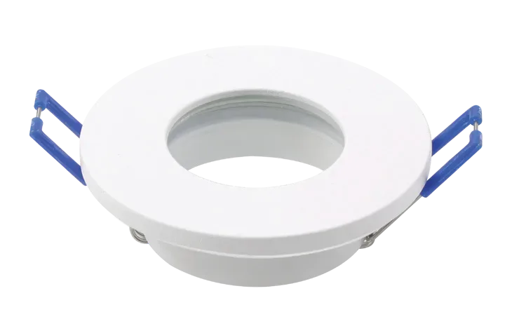 GU10 CNC Aluminium Fixture IP44 White Flat Top Fixed