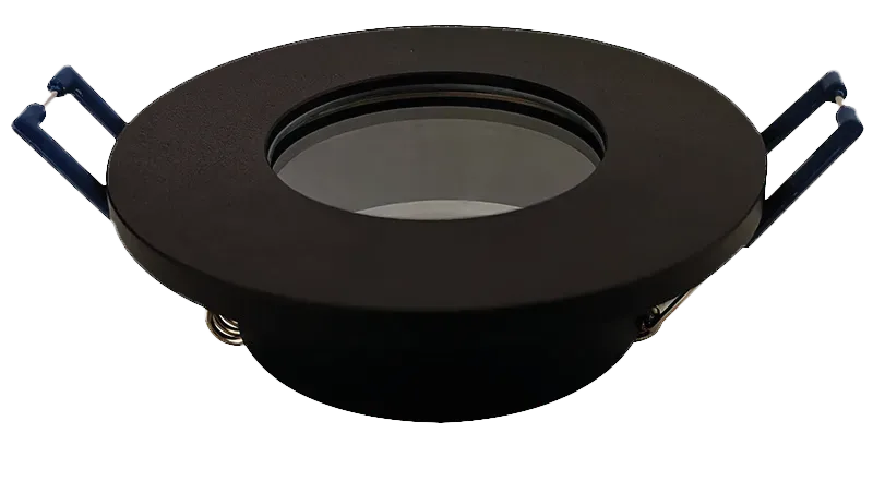GU10 CNC Aluminium Fixture IP44 Black Flat Top Fixed