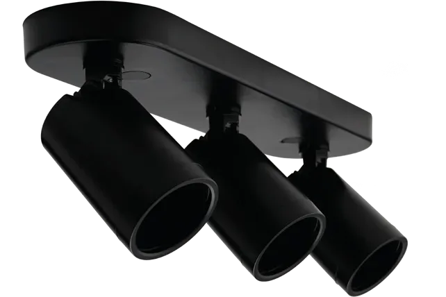 PC Coastline Surface GU10 Fixture Black 3 x GU10 Twist & Lock