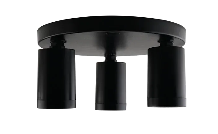 PC Coastline Surface GU10 Round Plate Black 3 x GU10 Twist & Lock, view 2