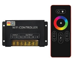RGBW WiFi Smart Controller 12V/24V with Remote, max 230W @12V / 460W @24V
