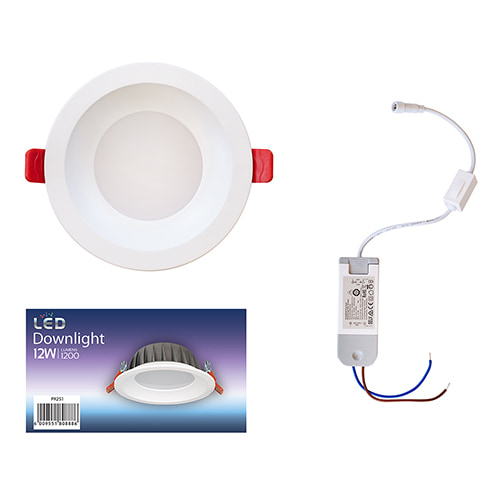 Downlight 136mm Dia Ivory White LED 12W CCT & Triac Dimmable