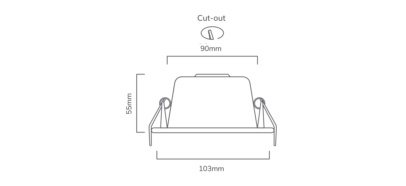 Downlight LED 12W White 4000K, Dimension drawing