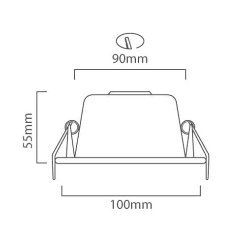 Downlight LED 12W White 4000K, Dimension drawing (CAD)