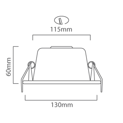Downlight LED 20W White 4000K, Dimension drawing (CAD)