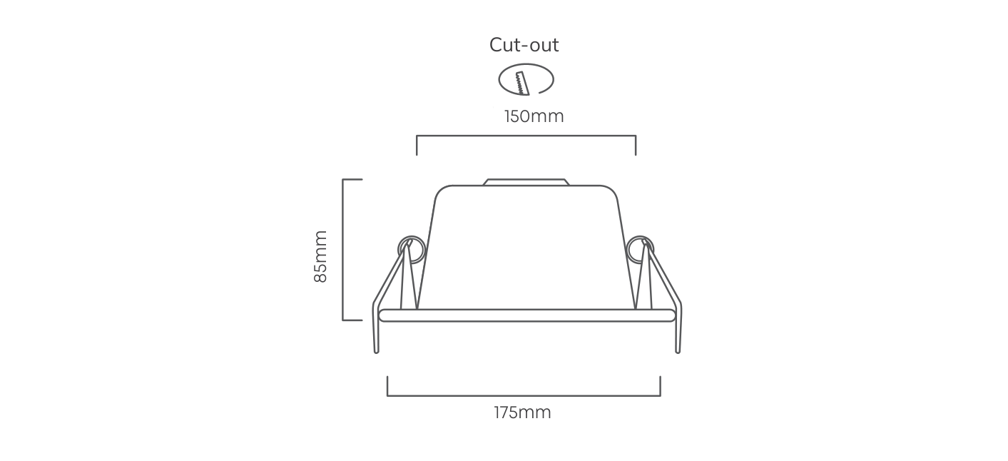 Downlight LED 30W White 4000K, Dimension drawing