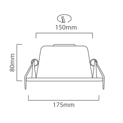 Downlight LED 30W White 4000K, Dimension drawing (CAD)