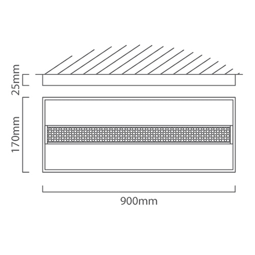 Linear Hanging Panel LED 150w 4000K, Dimension drawing (CAD)