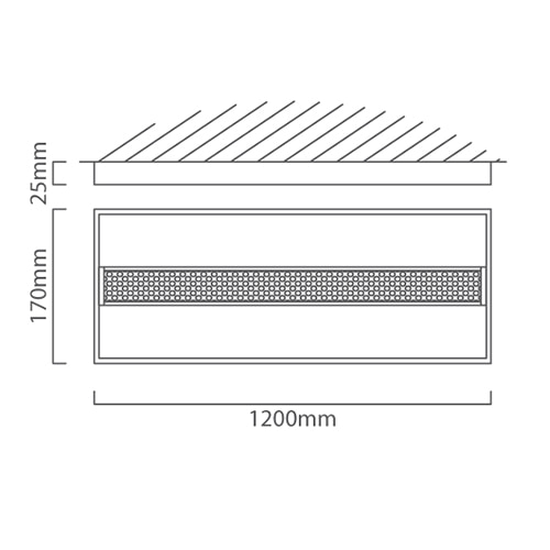 Linear Hanging Panel LED 200w 4000K, Dimension drawing (CAD)