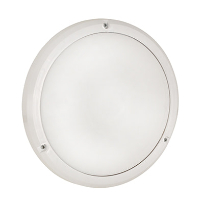 Bulkhead Eco White Opal E27 15W