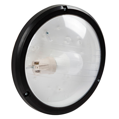 Bulkhead Eco Black Clear E27 15W