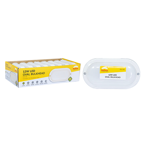 Oval Bulkhead LED 12w 900lm 6500K (Sell in PDQ of 8 only)