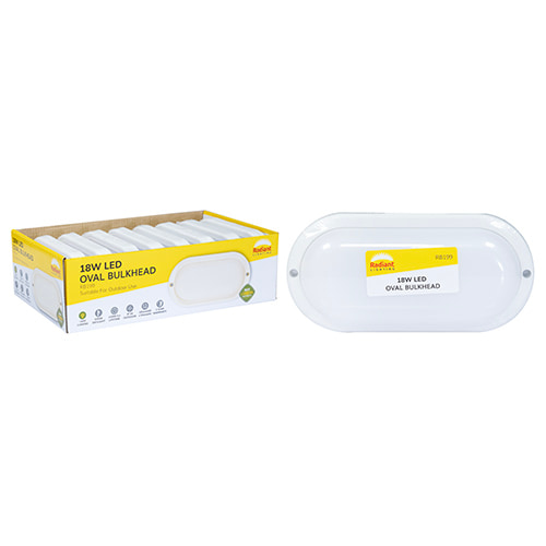 Oval Bulkhead LED 18W 1600lm 6500K (Sell in PDQ of 8 only)