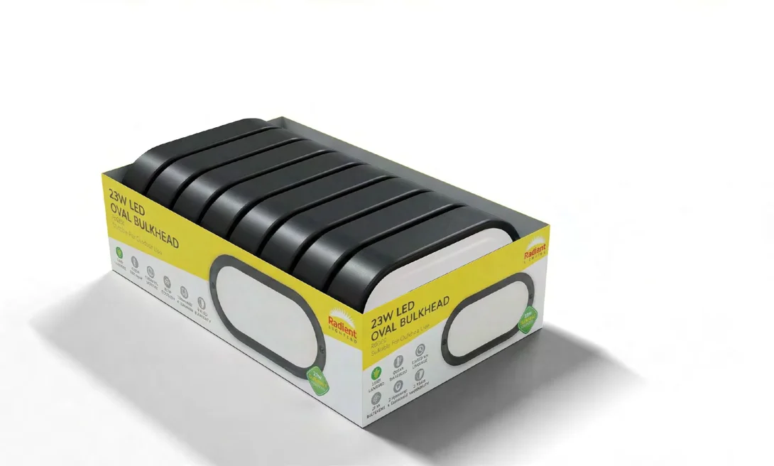 Oval Bulkhead Black LED 23W 1800lm 6500K (Sell in PDQ of 8), view 3
